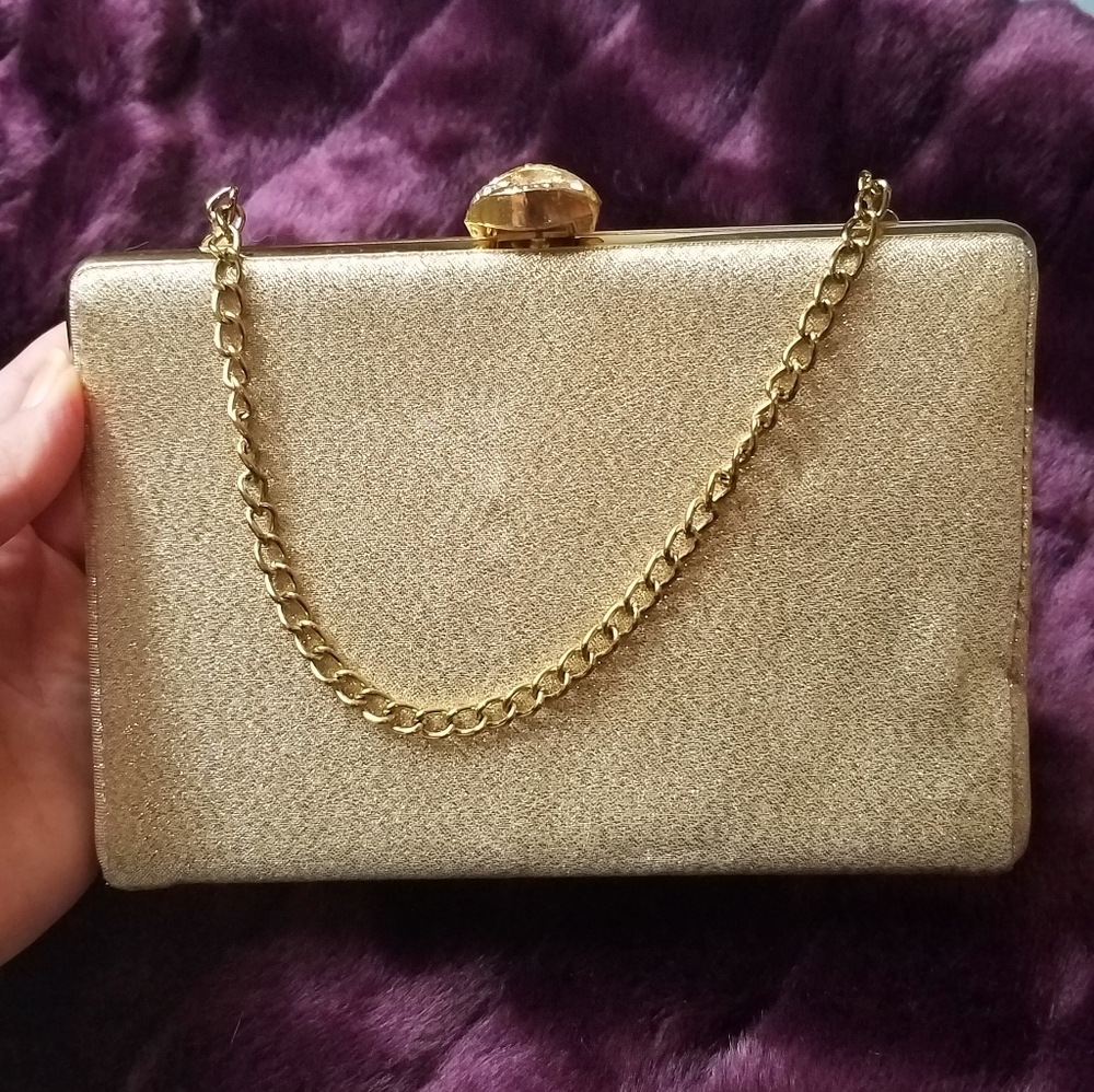Vintage Gold Clutch with chain